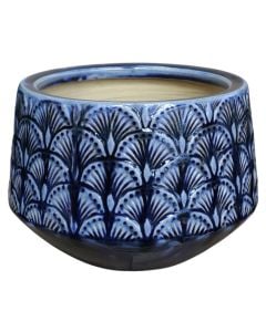 Vazo lulesh, M, qeramike, blu, Ø25xH18 cm