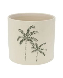 Vazo lulesh, qeramik, e bardhë, H15 x ø16.5 cm, masa M