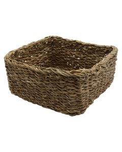 Storage basket, seagrass, brown, H12 x W26 x D26 cm