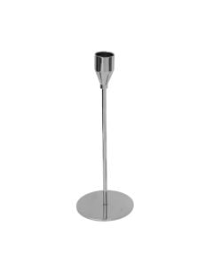 Candle holder, metal, silver, 22 cm
