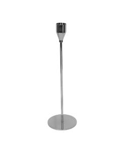 Candle holder, metal, silver, 27 cm