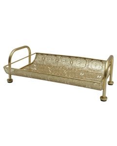 Decorative tray, metal, gold, 25xH37 cm