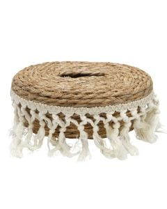 Shportë magazinimi, kashtë, natyrale, Ø37xH48 cm