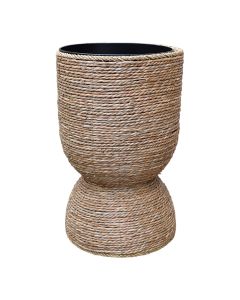 Vazo dekorative, kashte/metalike, natyrale/e zezë, 37xH50 cm