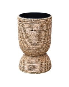 Vazo dekorative, kashte/metalike, natyrale/e zezë, 31xH60 cm