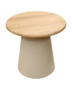 Tavolin&euml; mesi, Mdf, natyrale/e bardh&euml;, 50x50xH47 cm