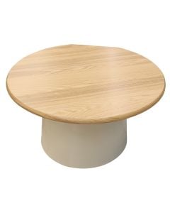 Tavolin&euml; mesi, Mdf, natyrale/e bardh&euml;, 70x70xH39 cm