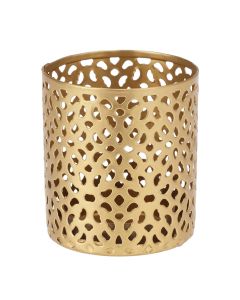 Tealight holder, set 3 pieces, metal, gold, S