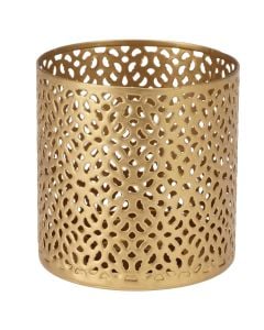 Tealight holder, set 3 pieces, metal, gold, L