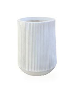 Vazo lulesh, S, argjilë, e bardhë, 26x26xH33 cm