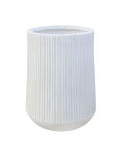 Vazo lulesh, M, argjilë, e bardhë, 37x37xH47 cm