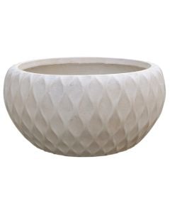 Vazo lulesh, argjilë, bezhë, 47x47xH21.5 cm