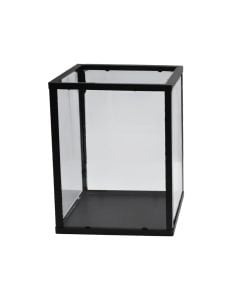Candle holder, glass, black