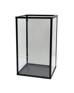 Candle holder, glass, black