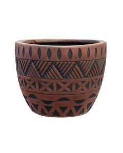 Flower pot, S, fibre clay, brown, 26x26xH21 cm