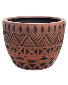 Flower pot, M, fibre clay, brown, 34x34xH25 cm