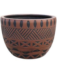 Flower pot, L, fibre clay, brown, 42x42xH30 cm