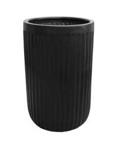 Flower pot, L, fibre clay, dark grey, 46x46xH74 cm