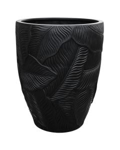 Flower pot, L, fibre clay, dark grey, 48x48xH62 cm
