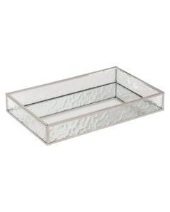 Decorative tray, Ania, S, steel/glass, gold