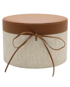 Set of dexcorative box, Whisky, m, carton with PU textile, cream and brown color
