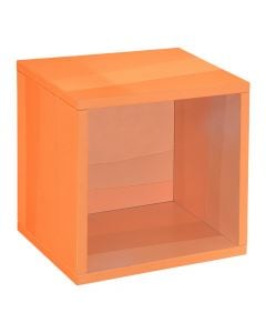 Library shelf cube, SUNNY, melamine, orange, 32x25xH32 cm