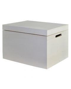 Storage box, wooden, white, 52x38xH33 cm