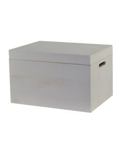 Storage box, wooden, white, 46x34xH29 cm