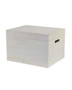 Storage box, wooden, white, 38x30xH25 cm