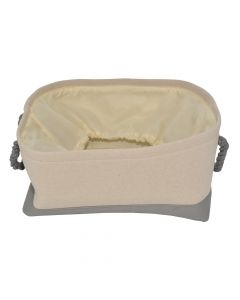 Storage box, textile, beige/grey, 33x30xH20 cm