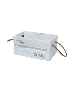 Storage box, wooden, white, 26x17xH12.5 cm