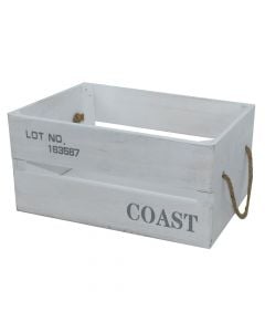 Storage box, wooden, white, 36x25xH16.5 cm