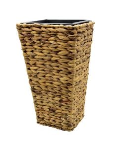 Flower pot, straw and plastic, natural, 32x32xH63 cm