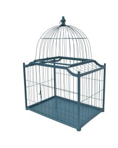 Bird cage, M, metal, turqouise, 40x60x88 cm