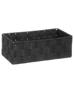 Wicker box, M, polypropylene, black, 26x13xH9 cm