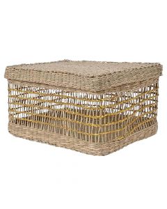 Basket, seagrass, natural, 22x32xH12.5 cm