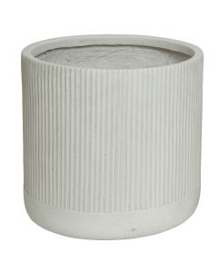 Flower pot, L, drainage hole, fibre clay, off-white, Ø36 xH36 cm