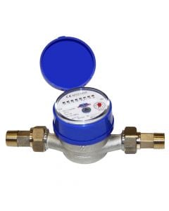 Water meter Single Jet LXSC-20D3: 130mm Cold (3/4') Body: Nickel Plated, Brass
