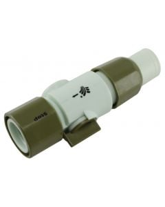 Quick connector with valve, polypropylene, 3/4"
