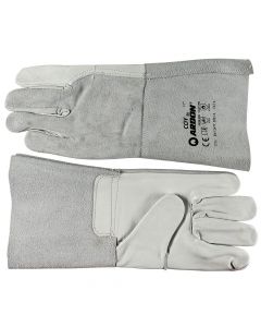 Working professional welder glove, leather, gray