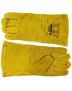 Working professional welder glove, leather, yellow