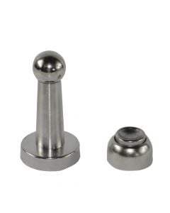 Door stopper with magnet, stainless-steel, gray, 9.1x3.9 cm