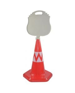 Safety cone, with plastic signal plate, plastic, 50 cm