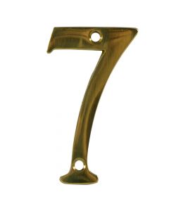 Door number, 7, brass, yellow, 2"