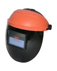 Maskë saldimi me fotoelement, plastik, portokalli, 23x21cm