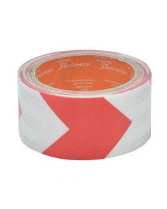 Warning tape with adhesive, PE, 5 cm x 5 m, red