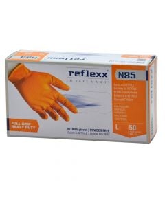 Mechanical gloves pack 100 pieces, REFLEX, orange nitrile, L size