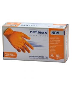 Mechanical gloves pack 50 pieces, REFLEX, orange nitrile, XL size
