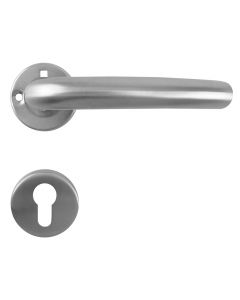 Door handle with cylinder type, steel, 145x60x19mm