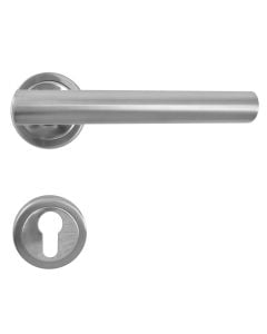 Door handle set  with key shape, steel, 135x60x19 mm